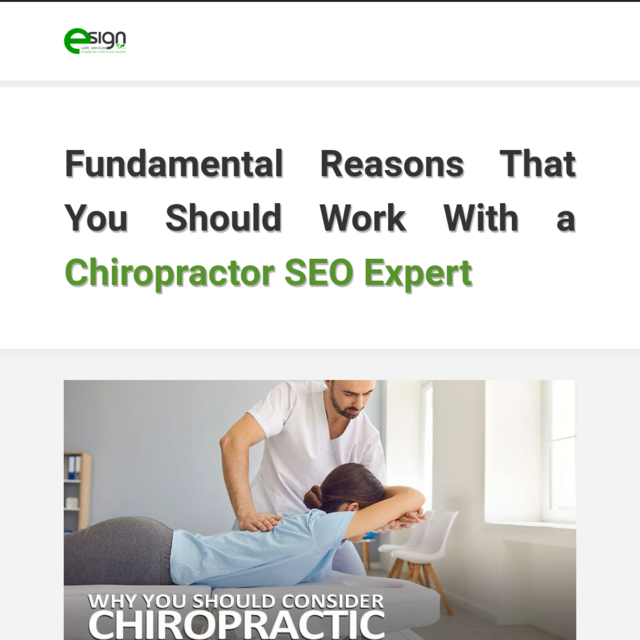 Fundamental Reasons That You Should Work With a Chiropractor SEO Expert