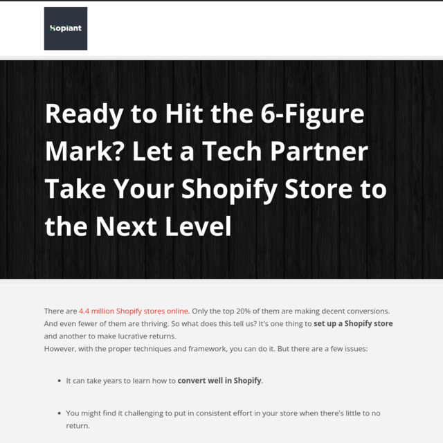 Ready to Hit the 6-Figure Mark? Let a Tech Partner Take Your Shopify Store to the Next Level