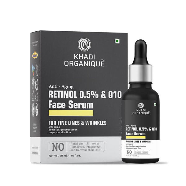 Buy Anti-Ageing Face Serum with Retinol 0.5% + Q10 - khadi organique – Khadi Organique
