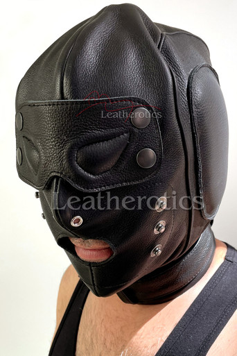 Buy Leather Bondage Mask Hood | Leatherotics US