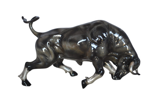 Charging Bull Bronze Statue -  Size: 15"L x 5"W x 8"H. | PN Design