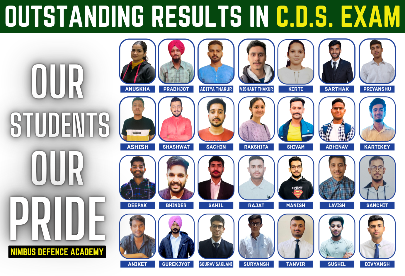 CDS Exam Coaching in Chandigarh - Nimbus Defence Academy CDS Coaching in Chandigarh Best Institute for CDS OTA, IMA, INA & AFA