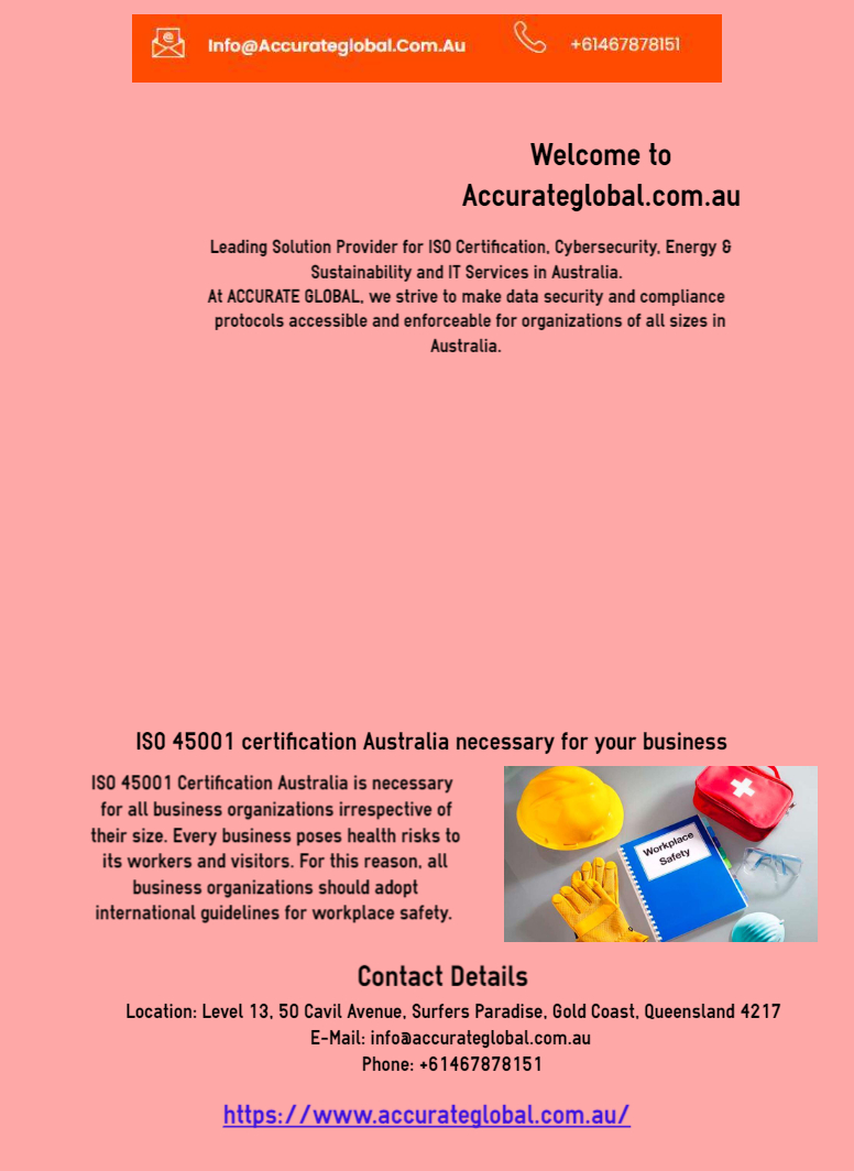 ISO 45001 certification Australia necessary for your business